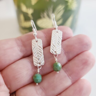 Dangle Earrings | Fine Silver Precious Metal Clay (PMC) Designs | Free Shipping - image2